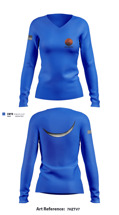 UEO 86782501 Women's Long Sleeve V-neck Shirt - 1