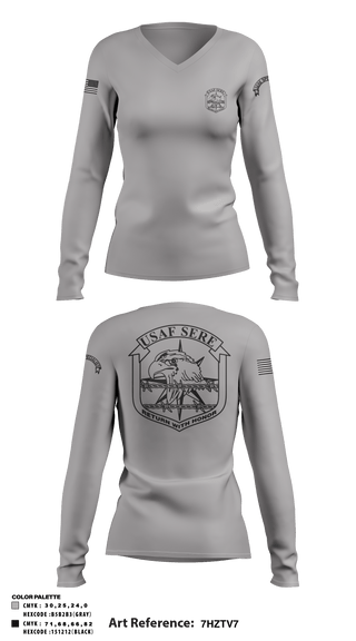 Women's Long Sleeve Vneck Shirt, , Air Force, Teamtime, Team time, sublimation, custom sports apparel, team uniforms, spirit wear, spiritwear, sports uniforms, custom shirts, team store, custom team store, fundraiser sports, apparel fundraiser