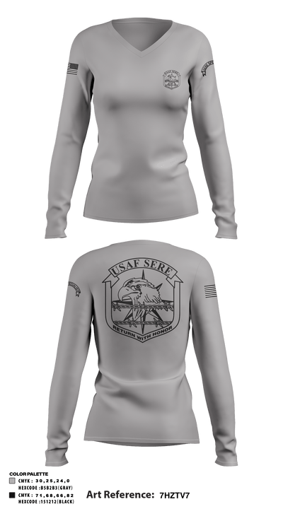 66 TRS 92361338 Women's Long Sleeve V-neck Shirt - 1