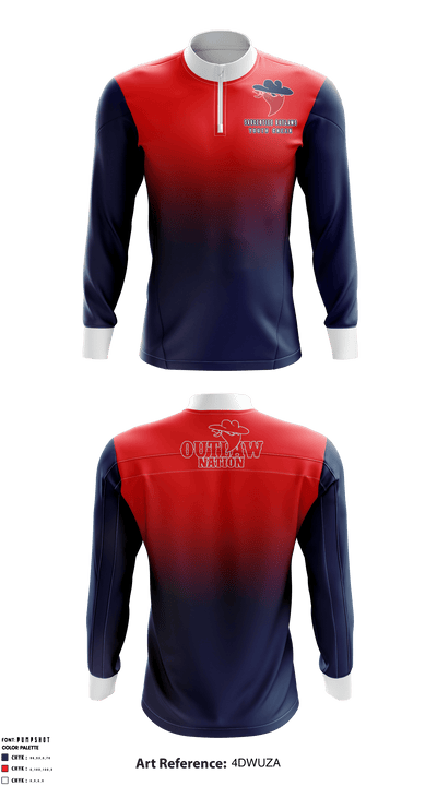 Saugerties Outlaws Youth Cheer 64678196 Quarter Zip Jacket - 2