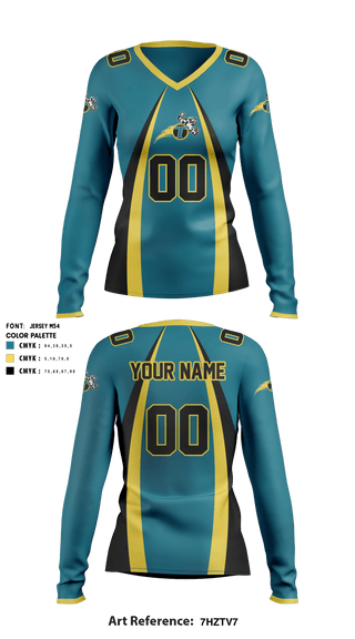 Women's Long Sleeve Vneck Shirt, NE Thunder Football, Football, Teamtime, Team time, sublimation, custom sports apparel, team uniforms, spirit wear, spiritwear, sports uniforms, custom shirts, team store, custom team store, fundraiser sports, apparel fundraiser