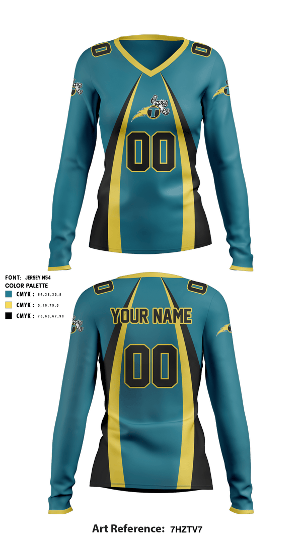 Women's Long Sleeve Vneck Shirt, NE Thunder Football, Football, Teamtime, Team time, sublimation, custom sports apparel, team uniforms, spirit wear, spiritwear, sports uniforms, custom shirts, team store, custom team store, fundraiser sports, apparel fundraiser