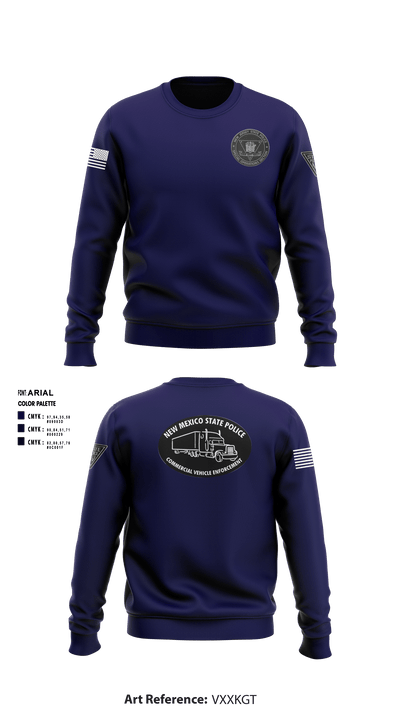 NJ State Police Commercial Vehicle Inspection Unit 62941270 Crew Neck Sweatshirt - 1