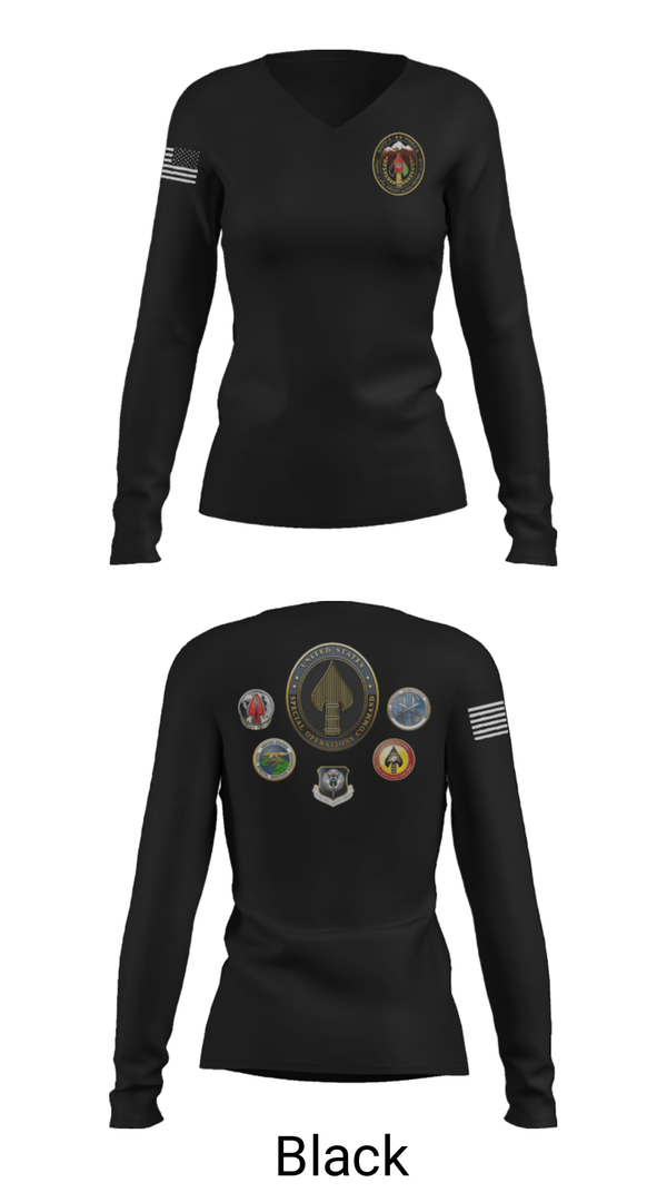 Women's Long Sleeve Vneck Shirt, , Army, Teamtime, Team time, sublimation, custom sports apparel, team uniforms, spirit wear, spiritwear, sports uniforms, custom shirts, team store, custom team store, fundraiser sports, apparel fundraiser