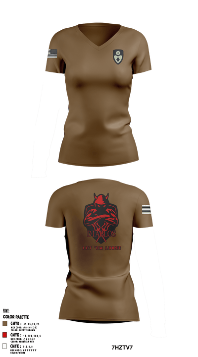 3rd PLT Diablos 55800262 Women's Short Sleeve V-neck Shirt - 6