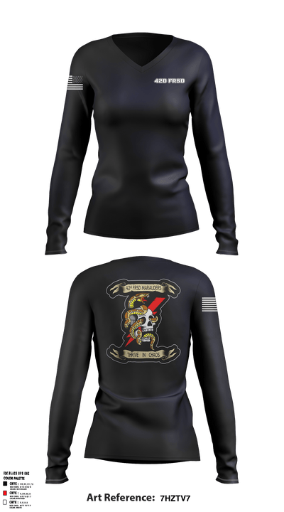 42D FRSD 51820737 Women's Long Sleeve V-neck Shirt - 4