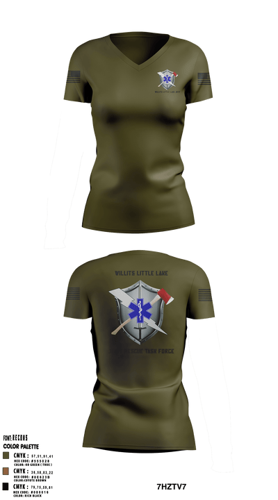 Willits Little Lake JRTF 49786545 Women's Short Sleeve V-neck Shirt - 5