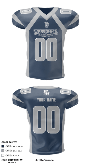 Football Jersey, West Hall High School Football, Football, Teamtime, Team time, sublimation, custom sports apparel, team uniforms, spirit wear, spiritwear, sports uniforms, custom shirts, team store, custom team store, fundraiser sports, apparel fundraiser