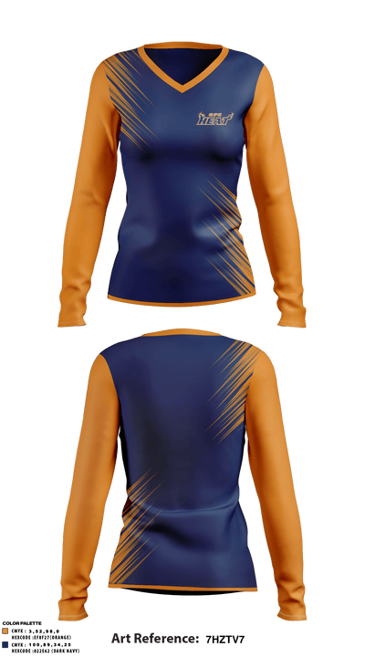 Ofc Heat Fastpitch Softball 10800670 Women's Long Sleeve V-neck Shirt - 1
