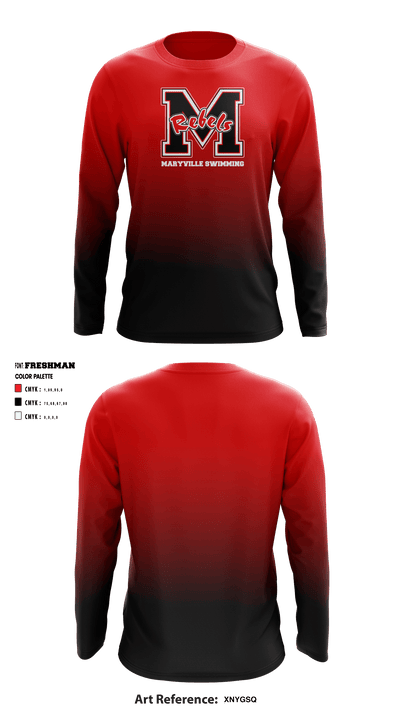 Maryville High School Swimming 87704742 Long Sleeve Performance Shirt - 1