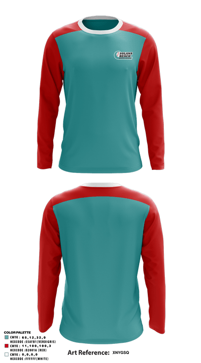 Solana Beach Little League 47564612 Long Sleeve Performance Shirt - 1