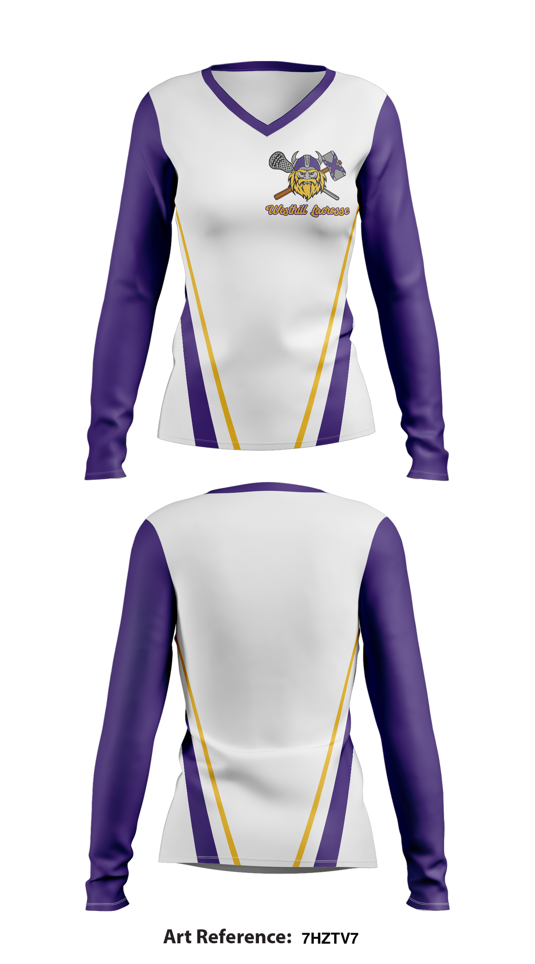 Westhill lacrosse 39373942 Women's Long Sleeve V-neck Shirt - 1