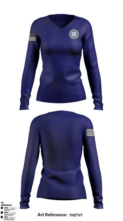 Recruiting Office Atlantic City 64364051 Women's Long Sleeve V-neck Shirt - 1