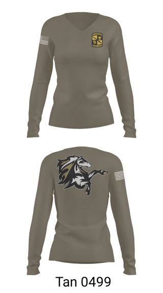 Women's Long Sleeve Vneck Shirt, , Army, Teamtime, Team time, sublimation, custom sports apparel, team uniforms, spirit wear, spiritwear, sports uniforms, custom shirts, team store, custom team store, fundraiser sports, apparel fundraiser