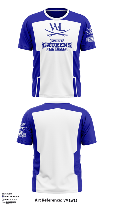 West Laurens Middle School Football 74892522 Short Sleeve Performance Shirt - 2