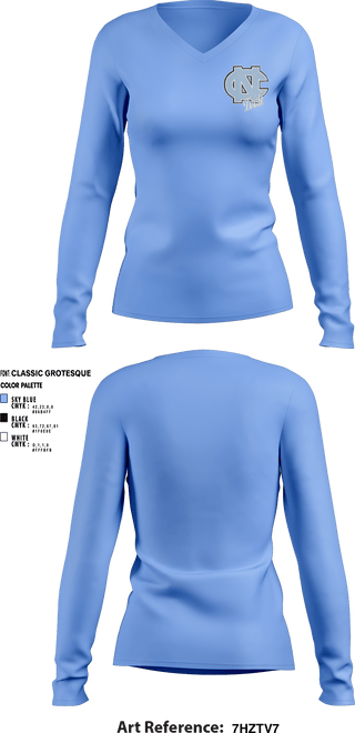 Women's Long Sleeve Vneck Shirt, Sharks, Baseball, Teamtime, Team time, sublimation, custom sports apparel, team uniforms, spirit wear, spiritwear, sports uniforms, custom shirts, team store, custom team store, fundraiser sports, apparel fundraiser