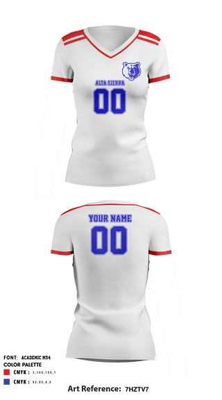 Women's Short Sleeve Vneck Shirt, Alta Sierra Intermediate School Volleyball, Women's Volleyball, Teamtime, Team time, sublimation, custom sports apparel, team uniforms, spirit wear, spiritwear, sports uniforms, custom shirts, team store, custom team store, fundraiser sports, apparel fundraiser