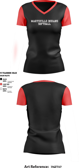 Women's Short Sleeve Vneck Shirt, Marysville indians, Softball, Teamtime, Team time, sublimation, custom sports apparel, team uniforms, spirit wear, spiritwear, sports uniforms, custom shirts, team store, custom team store, fundraiser sports, apparel fundraiser