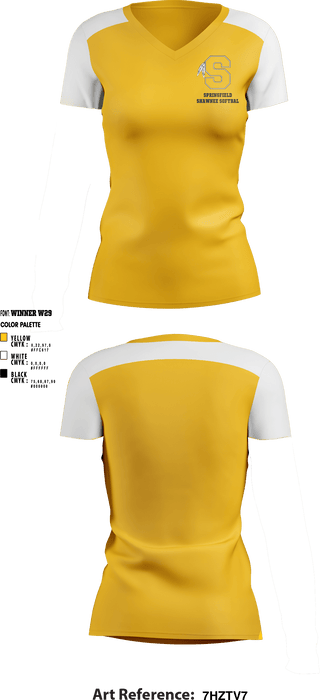 Women's Short Sleeve Vneck Shirt, Springfield Shawnee BYSA, Spirit Store, Teamtime, Team time, sublimation, custom sports apparel, team uniforms, spirit wear, spiritwear, sports uniforms, custom shirts, team store, custom team store, fundraiser sports, apparel fundraiser