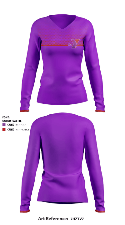 YMCA Of Concord 79521334 Women's Long Sleeve V-neck Shirt - 1