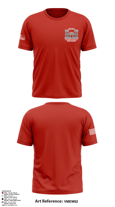 276th engineer company 74055705 Short Sleeve Performance Shirt - 1