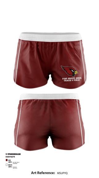 Women's Shorts, Pine Grove Area High School Track, Track & Field, Teamtime, Team time, sublimation, custom sports apparel, team uniforms, spirit wear, spiritwear, sports uniforms, custom shirts, team store, custom team store, fundraiser sports, apparel fundraiser