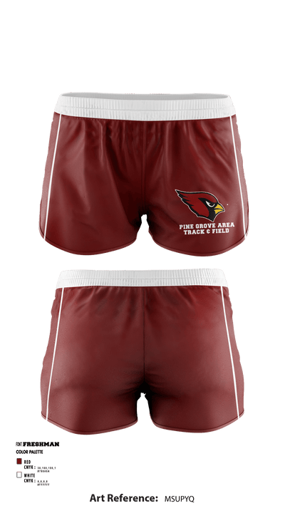 Pine Grove Area High School Track 4343873 Women's Shorts - 1