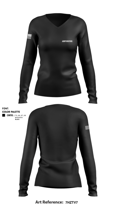 Jump Masters 72693174 Women's Long Sleeve V-neck Shirt - 1