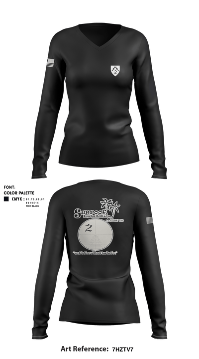 AOWC Unit 2 DM 1150009 Women's Long Sleeve V-neck Shirt - 1