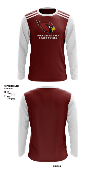 Pine Grove Area High School Track 4343873 Long Sleeve Performance Shirt - 1