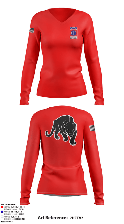 82nd Airborne Division 13131844 Women's Long Sleeve V-neck Shirt - 1