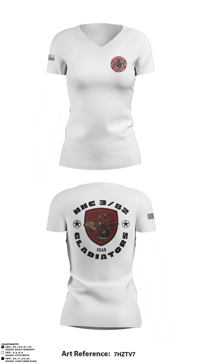 HHC 3-82 GSAB 55821489 Women's Short Sleeve V-neck Shirt - 2
