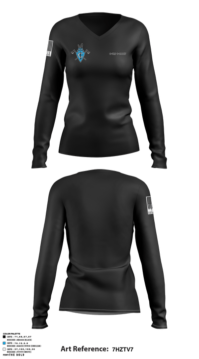 C-TRP 1-89cav 8122558 Women's Long Sleeve V-neck Shirt - 1