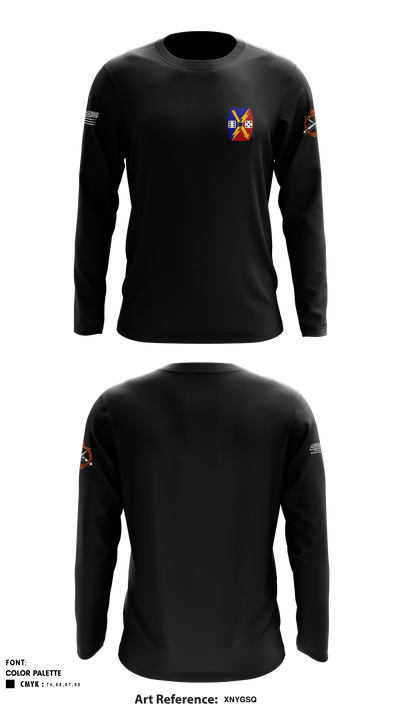 732nd 5-113 FA B Battery MST 32586905 Long Sleeve Performance Shirt - 1
