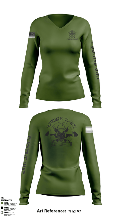 RCSO Fugitive Unit 51311799 Women's Long Sleeve V-neck Shirt - 2