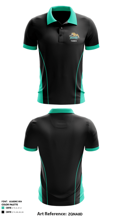Glen Allen High School Tennis 78396465 Short Sleeve Performance Polo - 2