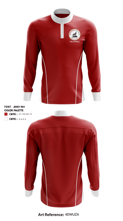 Days Creek Middle School Volleyball 3108474 Quarter Zip Jacket - 1