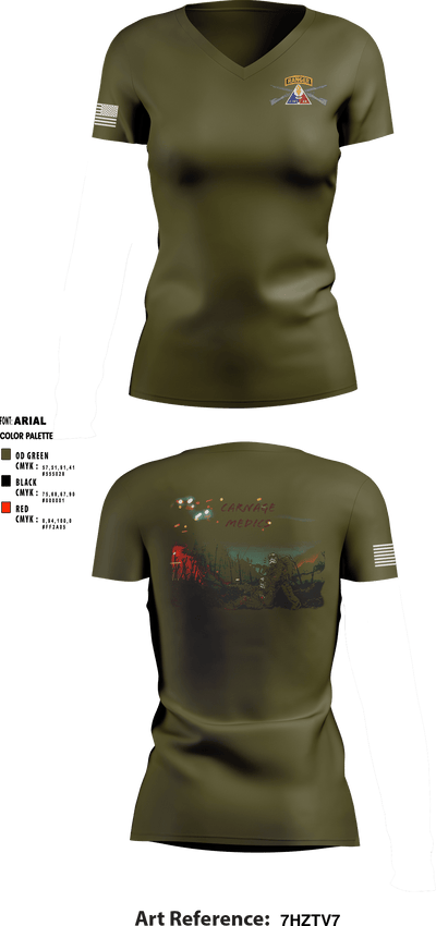 C Co, 2-70th AR, 2 ABCT, 1 ID 35817119 Women's Short Sleeve V-neck Shirt - 1