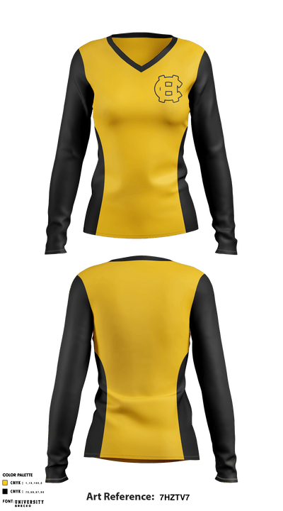 Harris County Carver Middle School Women's Volleyball 88610795 Women's Long Sleeve V-neck Shirt - 1