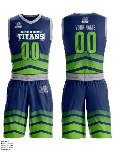 J E Richards Middle School Basketball 10653844 Basketball Uniform - 1