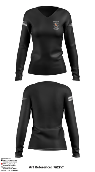 Women's Long Sleeve Vneck Shirt, 5th SFG Riggers 10164635, , Teamtime, Team time, sublimation, custom sports apparel, team uniforms, spirit wear, spiritwear, sports uniforms, custom shirts, team store, custom team store, fundraiser sports, apparel fundraiser