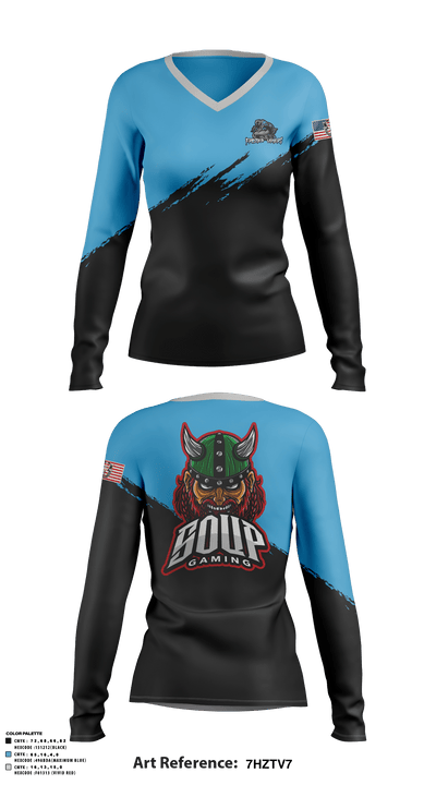 Frosted Vipers 67981544 Women's Long Sleeve V-neck Shirt - 1