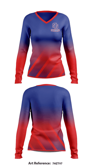 Women's Long Sleeve Vneck Shirt, San Gabriel High School Soccer, Women's Soccer, Teamtime, Team time, sublimation, custom sports apparel, team uniforms, spirit wear, spiritwear, sports uniforms, custom shirts, team store, custom team store, fundraiser sports, apparel fundraiser