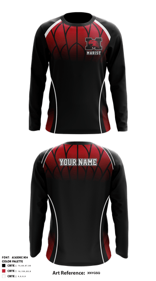 Long Sleeve Shooting Shirt, Marist High School basketball, Men's Basketball, Teamtime, Team time, sublimation, custom sports apparel, team uniforms, spirit wear, spiritwear, sports uniforms, custom shirts, team store, custom team store, fundraiser sports, apparel fundraiser