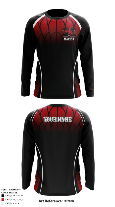 Marist High School basketball 15609017 Long Sleeve Shooting Shirt - 1
