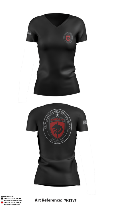 SOCAF 57961693 Women's Short Sleeve V-neck Shirt - 1
