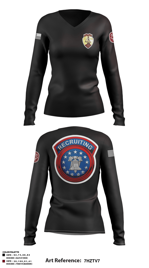 Women's Long Sleeve Vneck Shirt, , Army, Teamtime, Team time, sublimation, custom sports apparel, team uniforms, spirit wear, spiritwear, sports uniforms, custom shirts, team store, custom team store, fundraiser sports, apparel fundraiser
