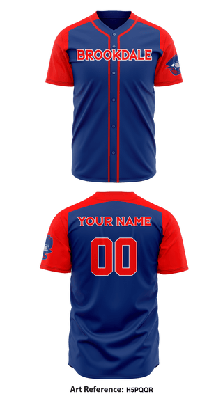 Brookdale Baseball 77652604 Full Button Baseball Jersey - 1