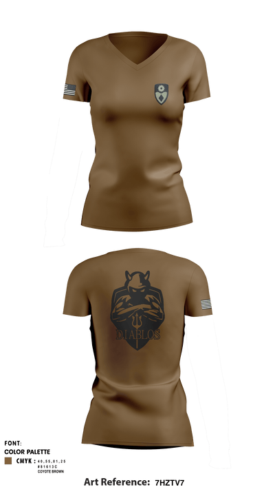 Diablos 76430974 Women's Short Sleeve V-neck Shirt - 1