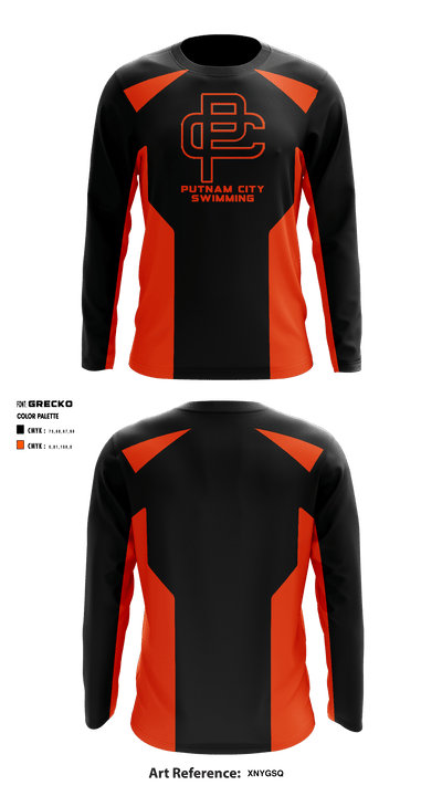 Putnam City High School Swimming 28895365 Long Sleeve Performance Shirt - 1